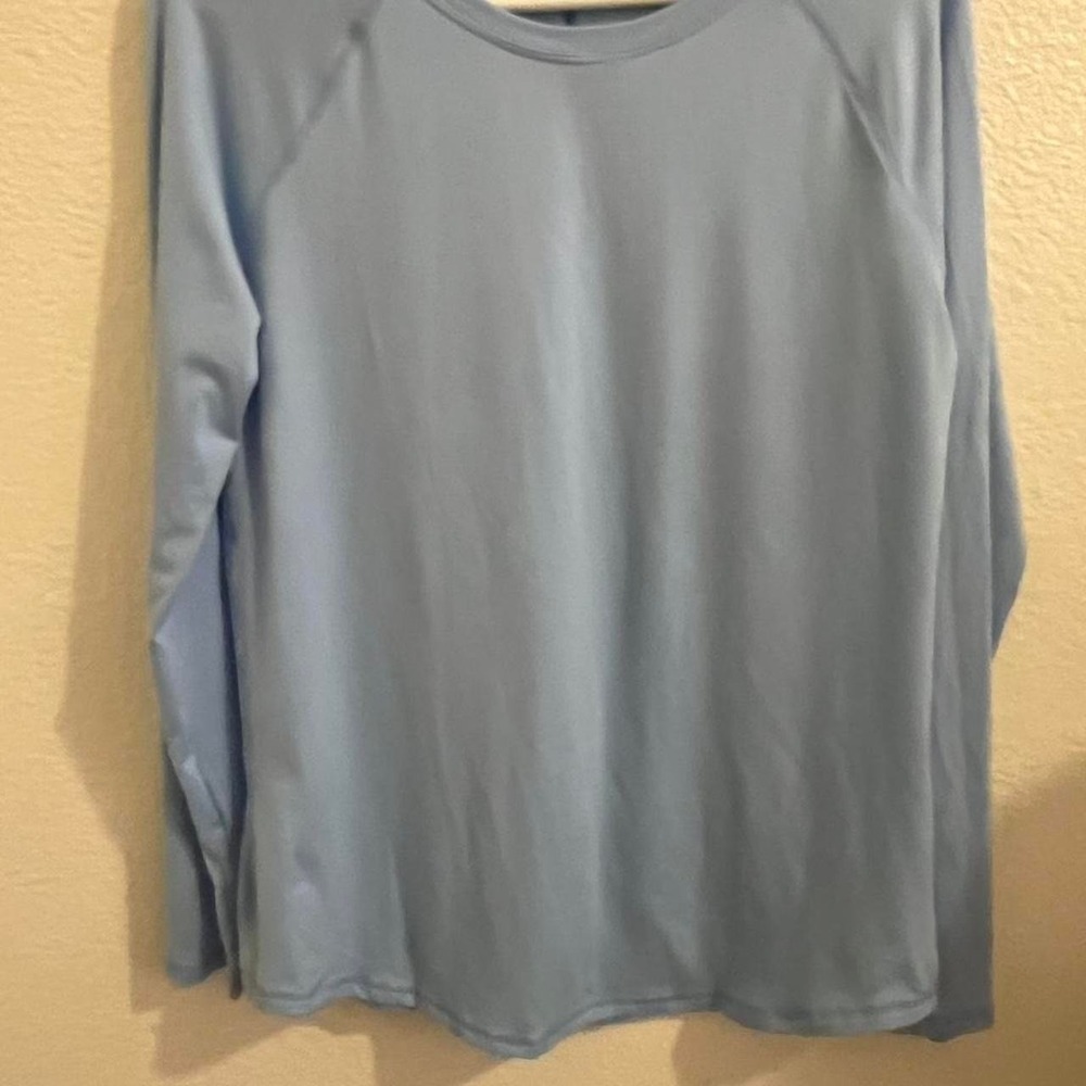 Champion C9 Duo Dry Light Blue Long Sleeve Activewear Top Mens Medium